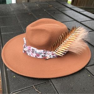 Brand new, handmade floral boho felt hat